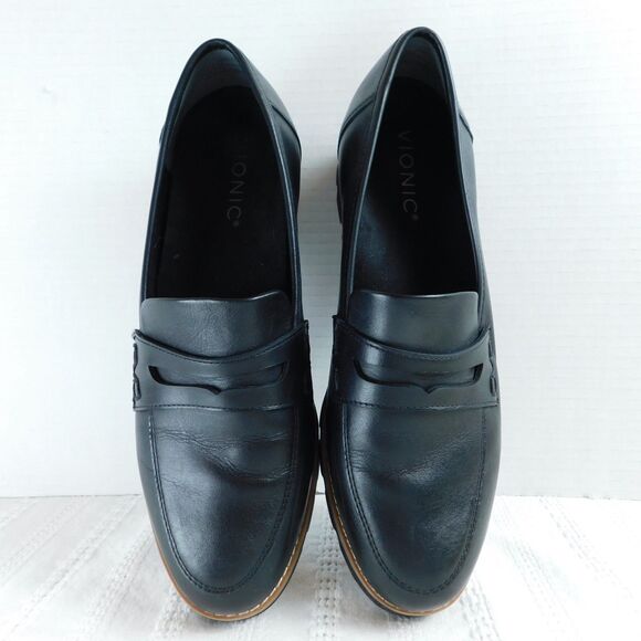 Vionic Women's Cheryl II Loafers Black 7.5 (fits like 7)  Leather Comfort MINT! - Picture 5 of 14